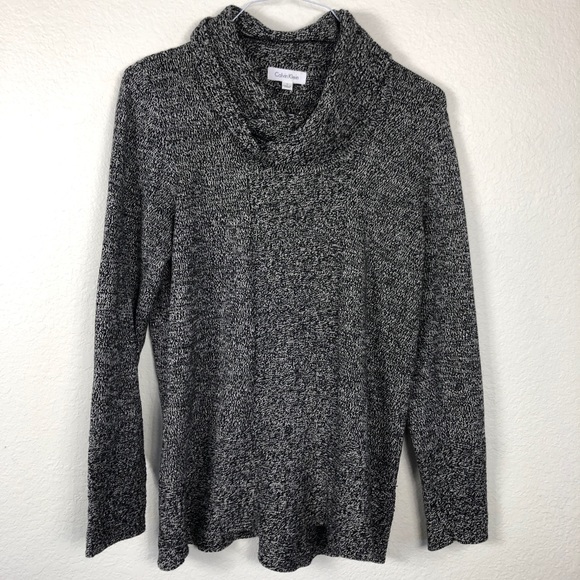 Calvin Klein Sweaters - Grey Marled Cowl Neck Sweater